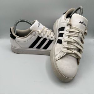 Adidas Womens Grand Court 2.0 Retro White Black Size 7 GW9214